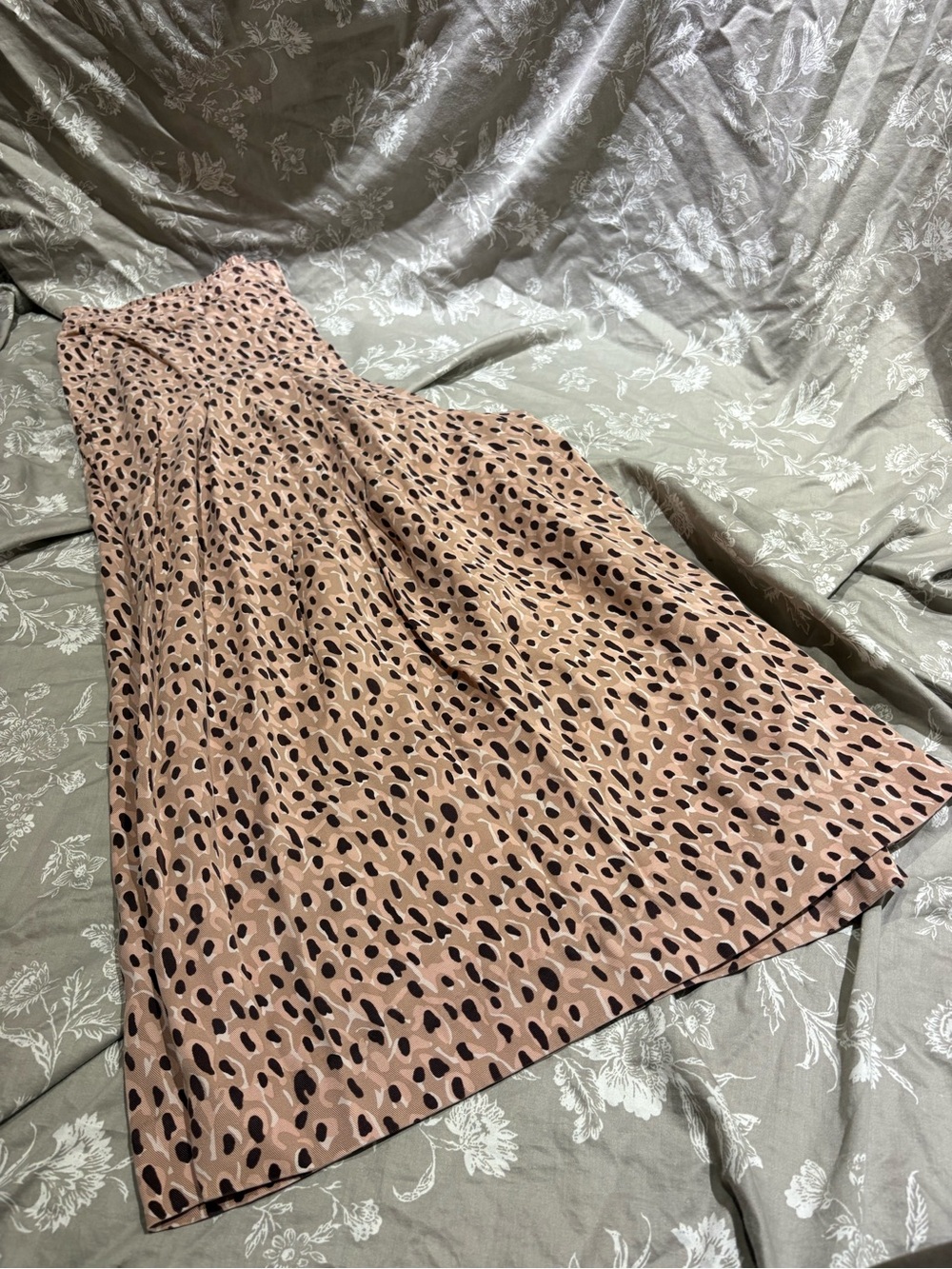 Anthropologie pink animal print culottes pants flowy 1X lyocell